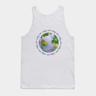 only one earth - protect our beautiful planet (watercolors and purple handwriting repeated) Tank Top